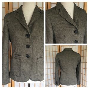 Gap Wool Blend Herringbone Pattern Blazer SZ 4
